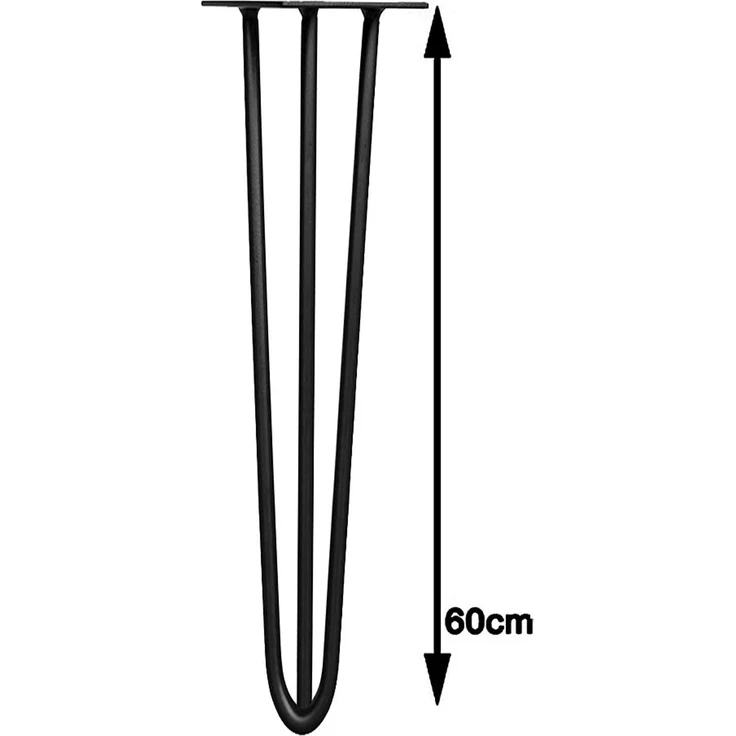 Tischbeine 4er-Set Hairpin 60 cm Haarnadelbeine Schwarz Möbelfüße Tischkufen – Bild 6