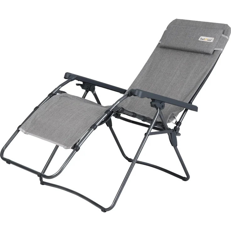 belsol EMILIA Relaxsessel verstell- & klappbarer Campingsessel hellgrau – Bild 1