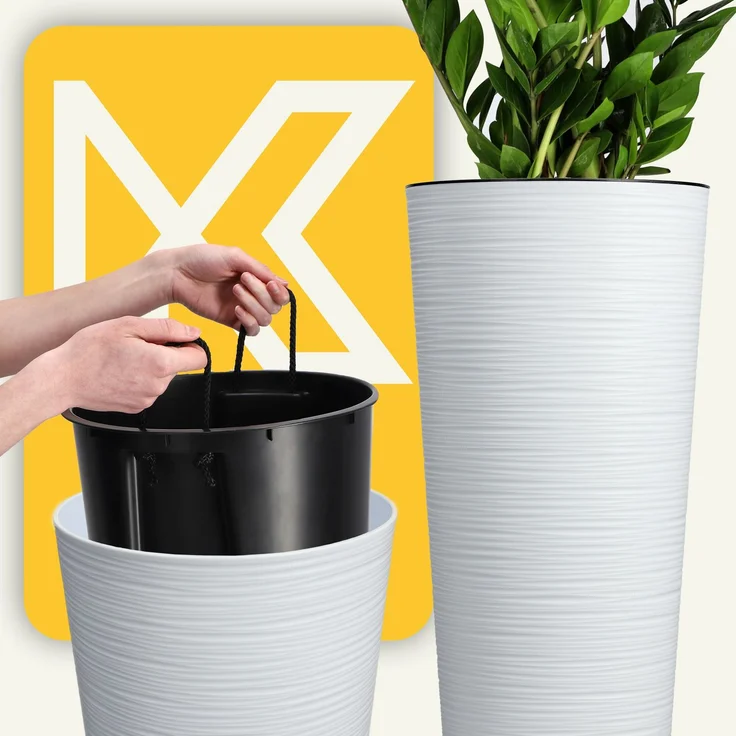 KADAX Blumentopf Blumenabdeckung Ökologisch Weiß 25cm – Bild 4