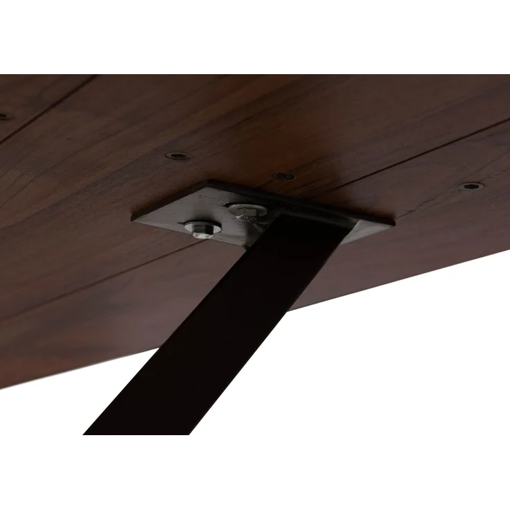 Esstisch Akazie 160 x 90 x 75 braun lackiert / ausgestellte X-Beine anthrazit matt SWISS EDGE – Bild 4