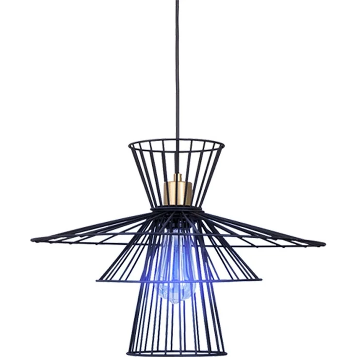 RGB LED Hängeleuchte, Metalldraht, schwarz, D 45 cm – Bild 1