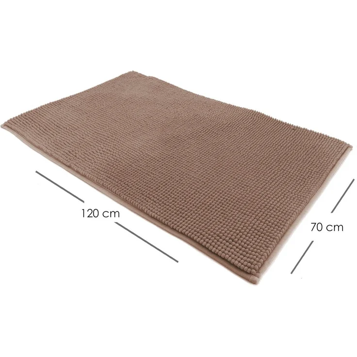 heimtexland Badematte Badvorleger Chenille Badteppich Duschvorleger, rutschhemmend beschichtet, Fußbodenheizung geeignet, schnell trocknend, strapazierfähig, fußbodenheizungsgeeignet, rutschfest, saugstark, Polyester, rechteckig, 70x120 cm, Hochflor, s... – Bild 2