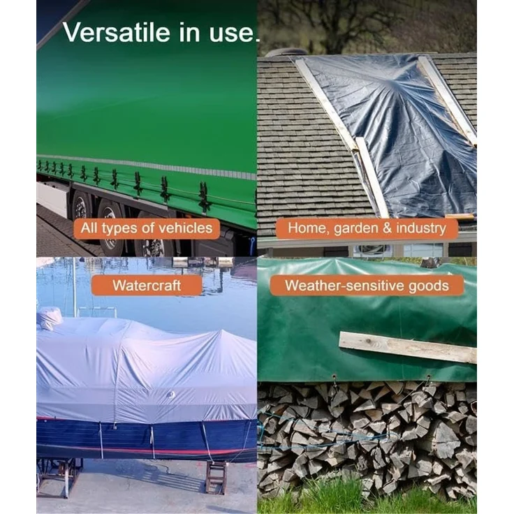 NEMAXX PLA610 Premium Abdeckplane 600x1000 cm grau mit Ösen, 650 g/m² PVC wasserdicht&reißfest, hochwertige Plane universell für LKW, Pool, Holz Gartenmöbel, Abdeckung, Schutzplane, Gewebeplane, 60m² – Bild 4