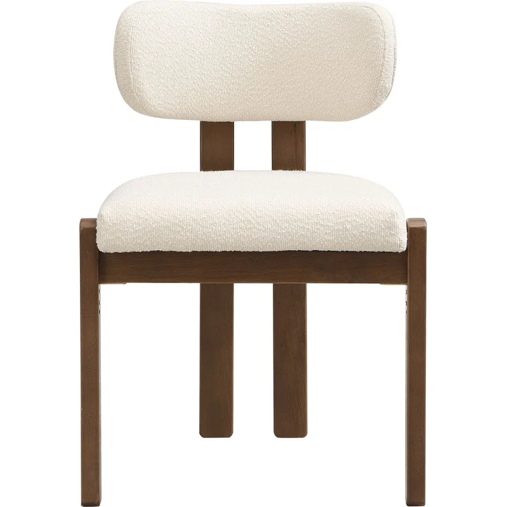 Esszimmerstühle 6er-Set, je 54 x 54 x 79 cm, Massivholz in Walnussfarbe mit Bouclé-Bezug – Bild 6