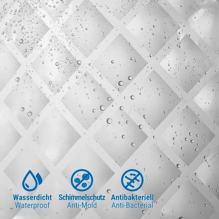 Duschvorhang 3D Rhombus Transparent Eva-Material 180x180cm Wasserdicht Schimmel – Bild 5
