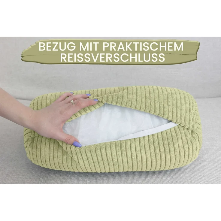 Amilian Nackenrolle mit Bezug 15 x 40 cm - Kissenrolle - mit Nackenrollenbezug - Bettrolle, Kopfstütze, Nackenstütze mit Bezug, ideal als Dekokissen, Sofakissen, Kissen, Kissenrolle, Lagerungskissen, Schlafkissen und für Reisen – Bild 2