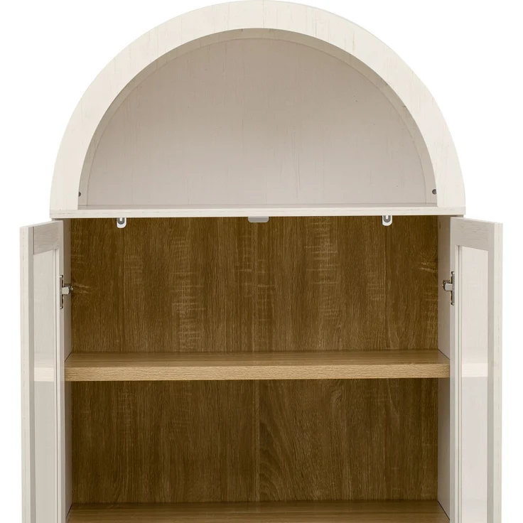 ZUBALIYA Highboard mit verstellbaren Regalböden und Schubladen / Küchenschrank mit transparentem Glas und großem Stauraum, mit ideal für Esszimmer und wohnzimmer und Küche (Weiß) – Bild 13