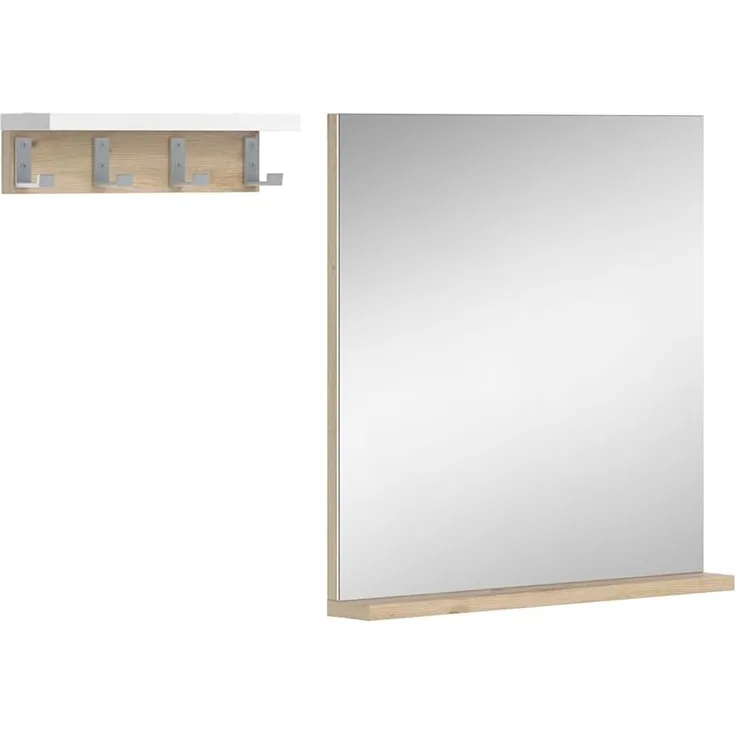Badezimmerspiegel Henri Weiß 50 x 51.6 cm mit Regal Vicco