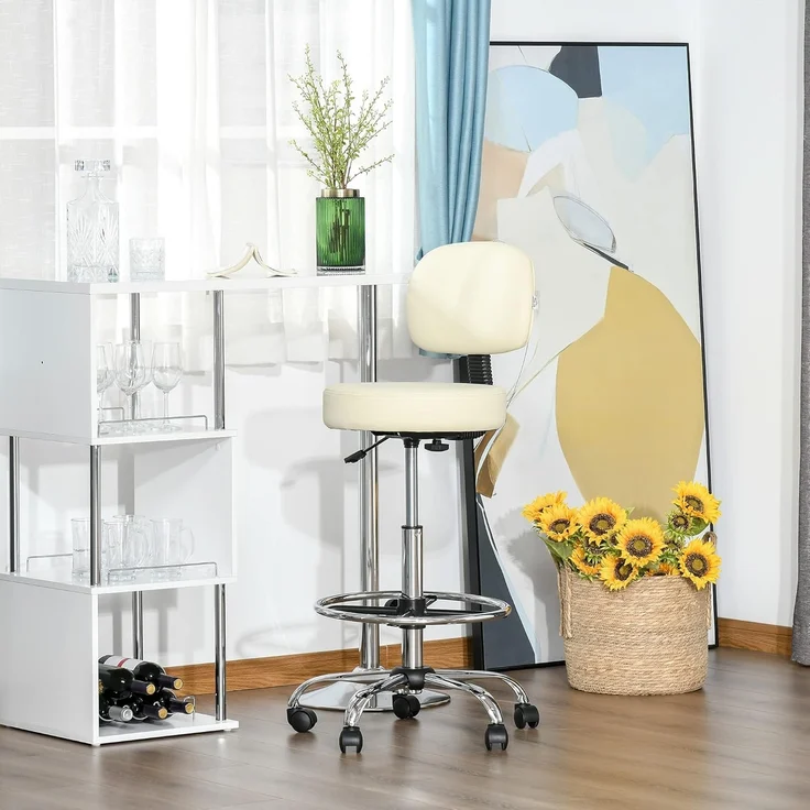 HOMCOM Barhocker Barhocker Modernes Design, 360°-Drehrollen – Bild 2