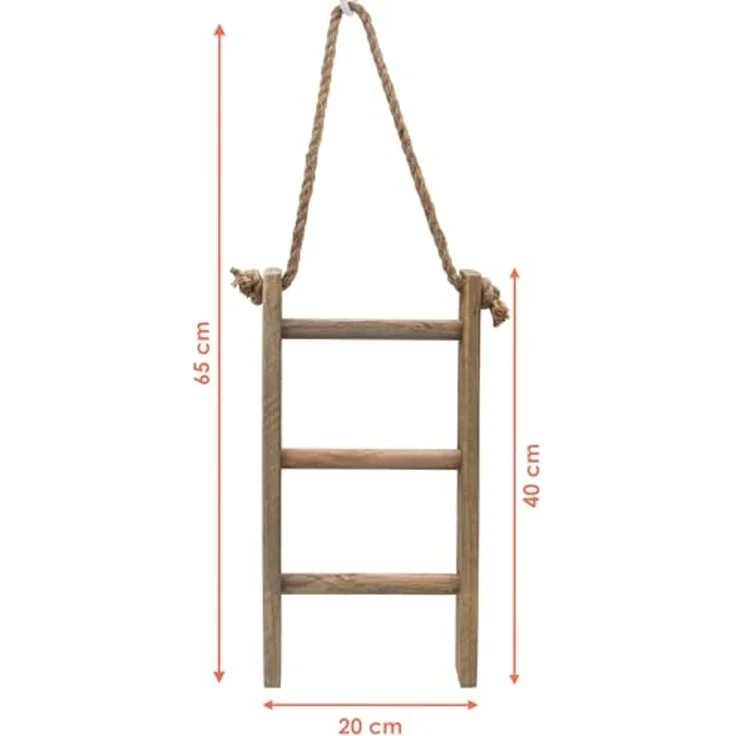 Spetebo Dekoleiter Holz Dekoleiter Landhaus Design - 40 x 20 cm (Anzahl, 1 St, Stück), mit 3 Sprossen zum Dekorieren – Bild 3