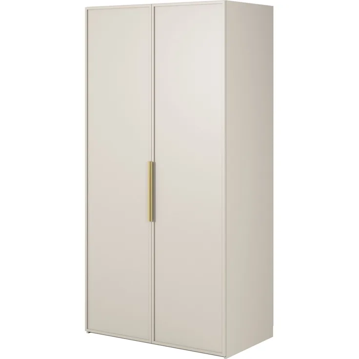 Selsey 'Frame' Kleiderschrank 2-türig mit Kleiderstange und Schubladen, greige 200 x 100 x 57 cm