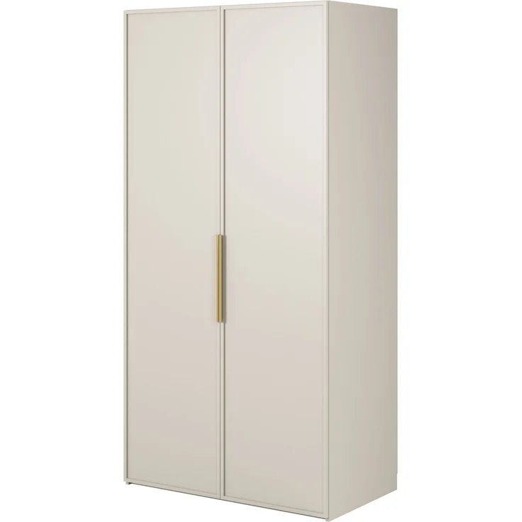 Selsey 'Frame' Kleiderschrank 2-türig mit Kleiderstange und Schubladen, greige 200 x 100 x 57 cm – Bild 1