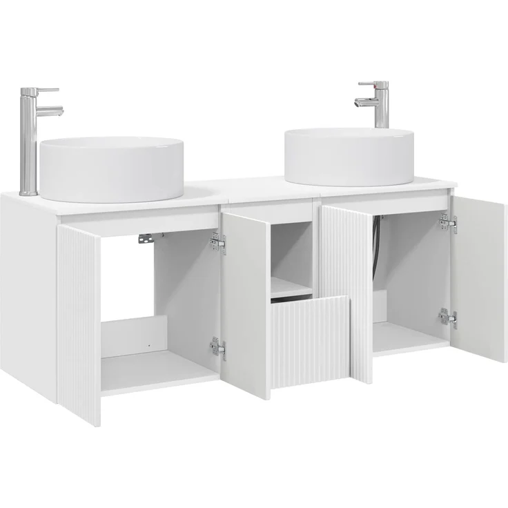 vidaXL Badezimmerschrank-Set 3 stk. Weiß 129 x 44,5 x 80 cm 3405737 – Bild 4