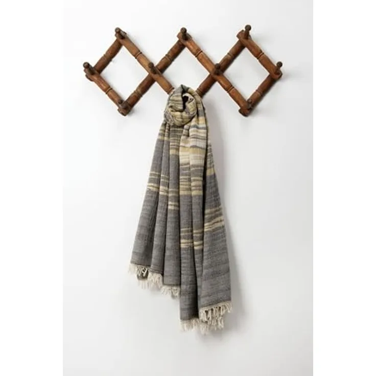 Mijolnir 'Bali - Mustard, Black' Fouta (Strandtuch), Senf / Schwarz, 90 x 170 cm
