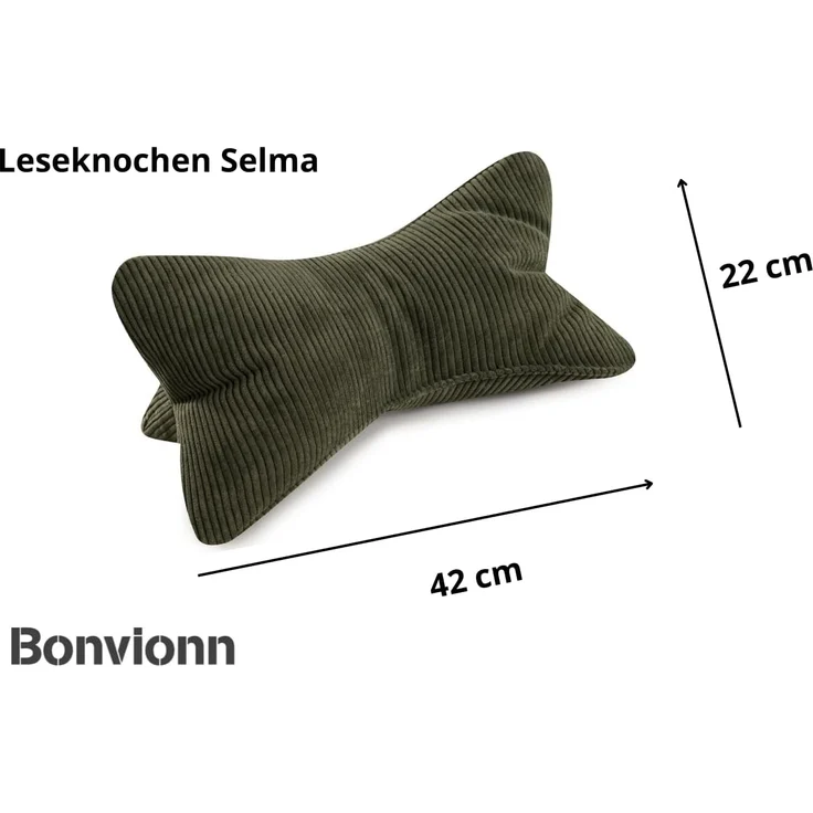 BONVIONN Leseknochen SELMA - ca. 42 x 22 cm - 2er Set dunkelgrün – Bild 2