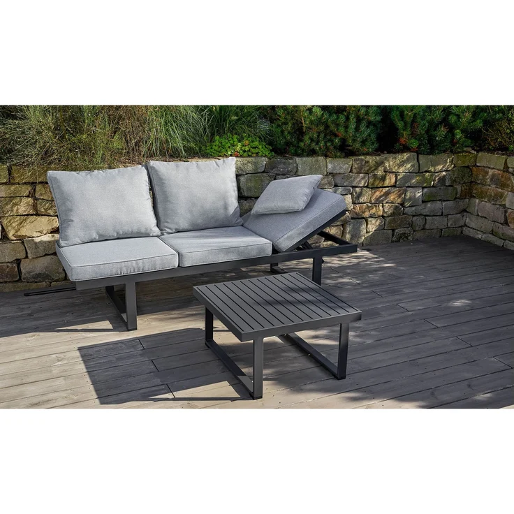 Multifunktionssofa Bondino, Aluminium, Grau, 202 x 82 x 70 cm – Bild 3