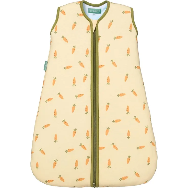 molis&co - Baby Schlafsack 2.5 TOG - Ganzjahres Schlafsack - Babyschlafsack Neugeborene - 100% Baumwolle (Oeko-TEX 100), ärmellos Winterschlafsack wattiert - Premium Qualität - Carrots (95 cm)