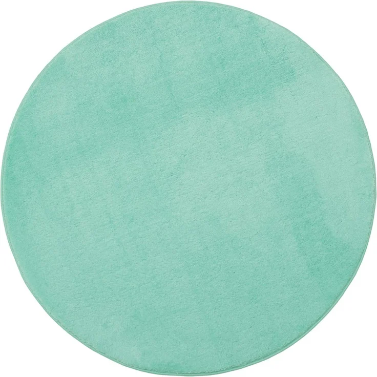 Gözze - Premium Rutschfester Runder Badezimmerteppich, RIO, 100% Microfaser, Ø 110 cm - Mint