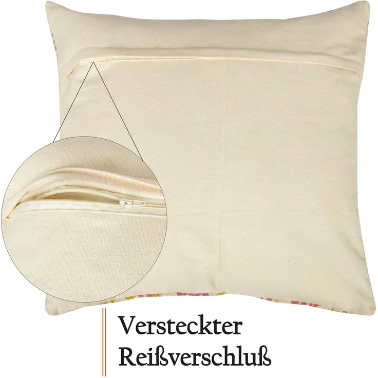 Kissenhülle 45 x 45 cm ( Chiffa Spice ) im 2er Pack - 100% Baumwolle - Hochwertiger Kissenbezug mit Reißverschluss – Bild 5