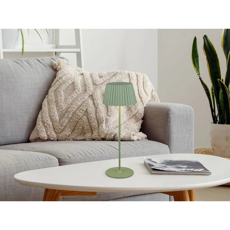 SET: Kleine Akku Stehlampe 123cm & Tischlampe 39cm für Outdoor kabellos Grün – Bild 9