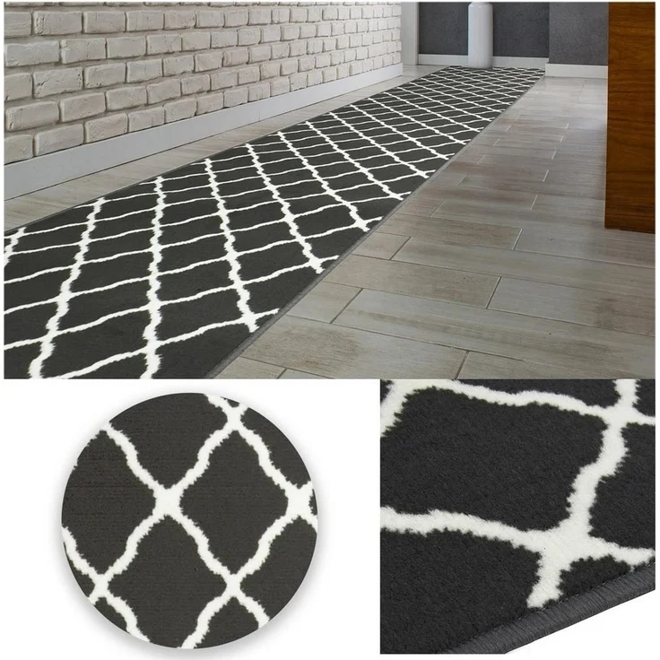 MDEKOR Läufer Teppich Läufer Meterware Höhe 6 mm, 70x70cm Grau Efez – Bild 1