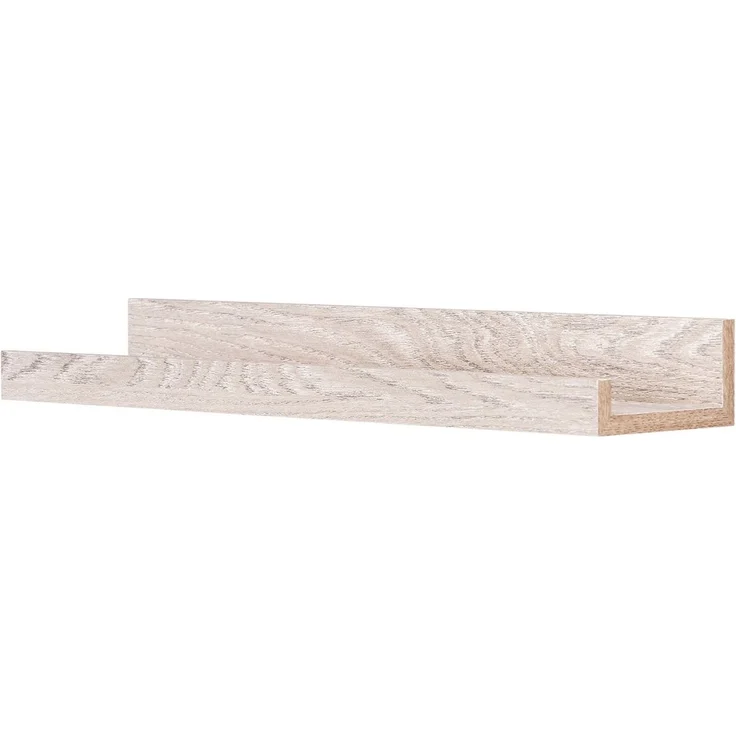 Levandeo® Bilderleiste, Bilderleiste Eiche Gekälkt L40cm MDF Holz Wandregal Schmal Wanddeko – Bild 1