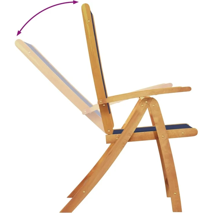 vidaXL Klappstühle, 6 Stück, Massivholz Akazie und Textilene 3279242 – Bild 4