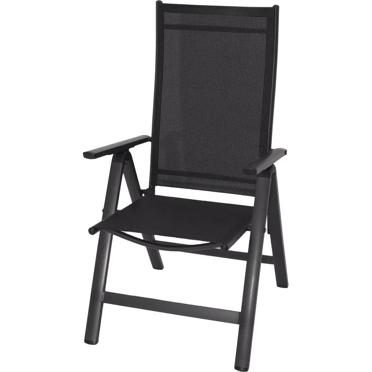 Sun Garden 2er Set 'London' Klappsessel, Aluminium anthrazit / schwarz