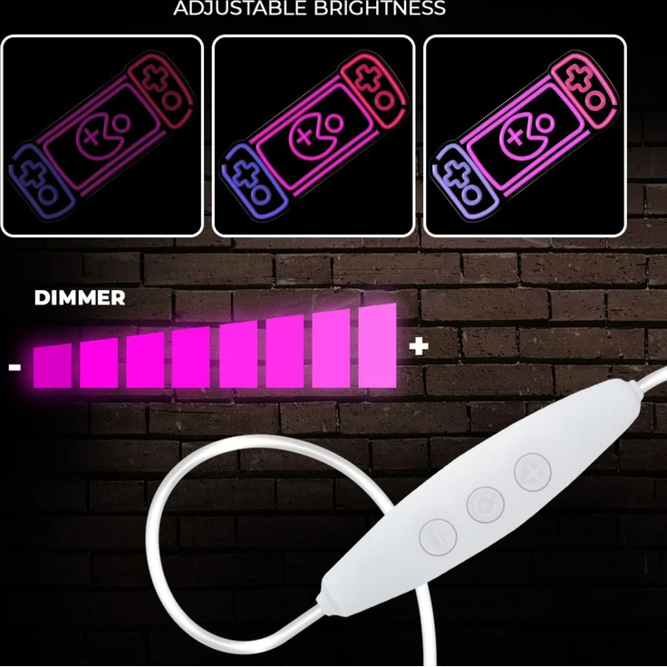 LED-Neonleuchte 37lm, 0,86A - Plexiglas Gaming Konsole Leuchte – Bild 5