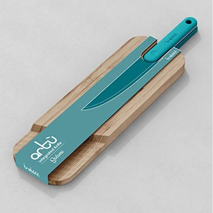 Trebonn Artu Schneidbrett Bambus 43x11 cm & Salamimesser – Bild 7