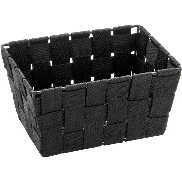 WENKO Aufbewahrungskorb Adria Mini Schwarz rechteckig Aufbewahrungskorb Schwarz Rechteckig Polypropylen (PP) Monochromatisch Indoor