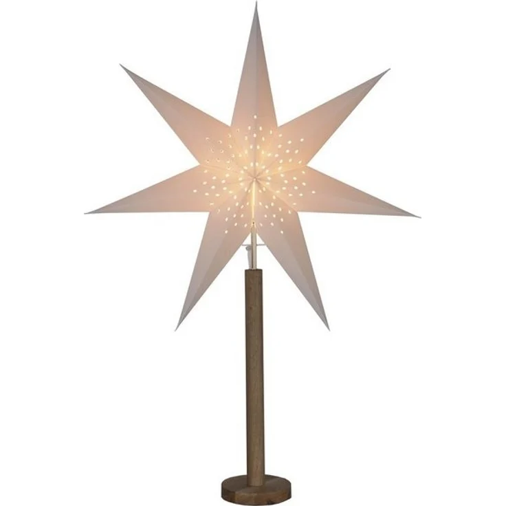 STAR TRADING LED Stern Papierstern Weihnachtsstern stehend 7-zackig 60cm E14 weiß braun – Bild 3