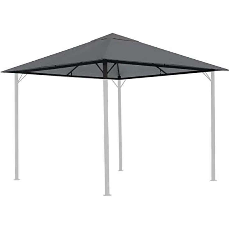 QUICK STAR Ersatzdach 3x3m, 250g wasserabweisend, Grau RAL 7012, für Pavillons Nizza und Paris