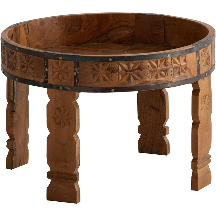 Chakki 3er Set Couchtische aus Massivholz rustikal – Satztische Beistelltische Naturholz für Wohnzimmer und Deko – massivum – Bild 6
