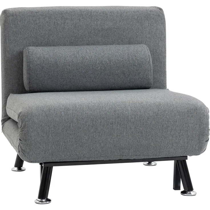 HOMCOM Sessel Schlafsofa, Klappmatratze, Bett, Gästebett (Klappbett, 1-St, Schlafsessel), für Wohnzimmer, Dunkelgrau