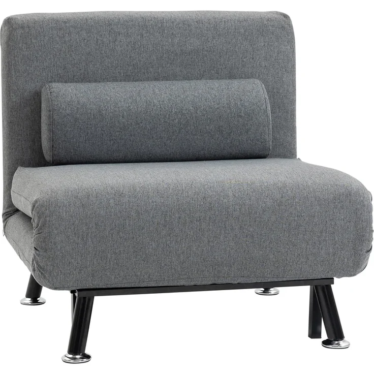 HOMCOM Sessel Schlafsofa, Klappmatratze, Bett, Gästebett (Klappbett, 1-St, Schlafsessel), für Wohnzimmer, Dunkelgrau – Bild 1