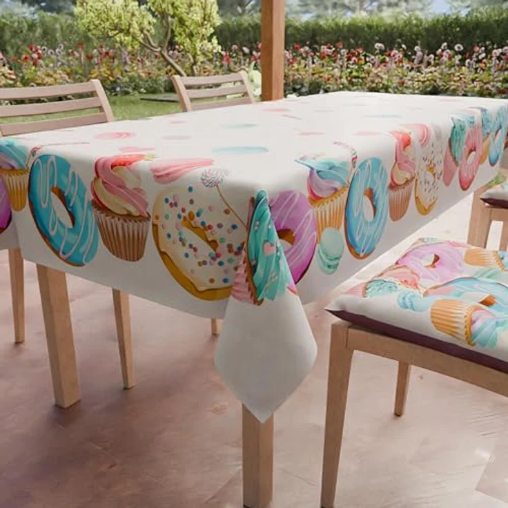 PETTI Artigiani Italiani - Tischdecke, schmutzabweisend, rechteckig, für Partys und Geburtstage für Kinder, Küchenmuster, Party, 03 x 6 Sitzer (140 x 180 cm), 100% Made in Italy – Bild 1