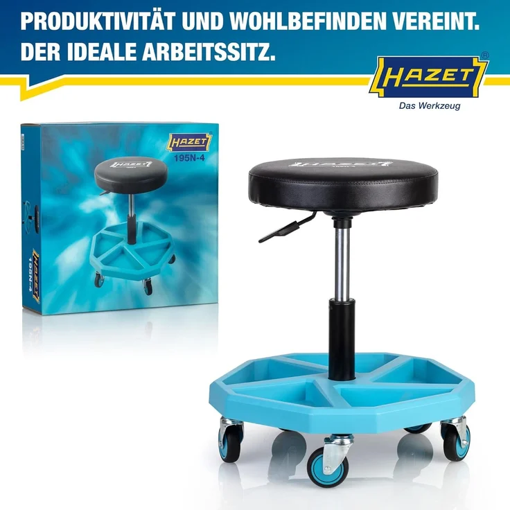 Drehhocker 195N-4 Vierkant-Rohrrahmen Sitz-H. 430-550mm HAZET "" – Bild 3