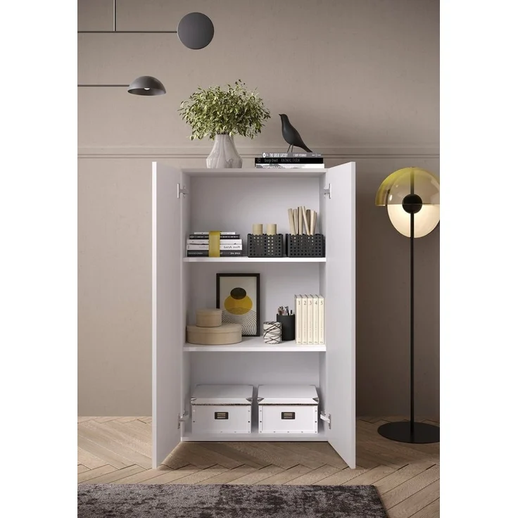 INOSIGN Aktenschrank Basic, Mehrzweckschrank mit 2 Türen (innen 2 Einlegeböden), Büroschrank, B 63 x H 114 cm – Bild 2