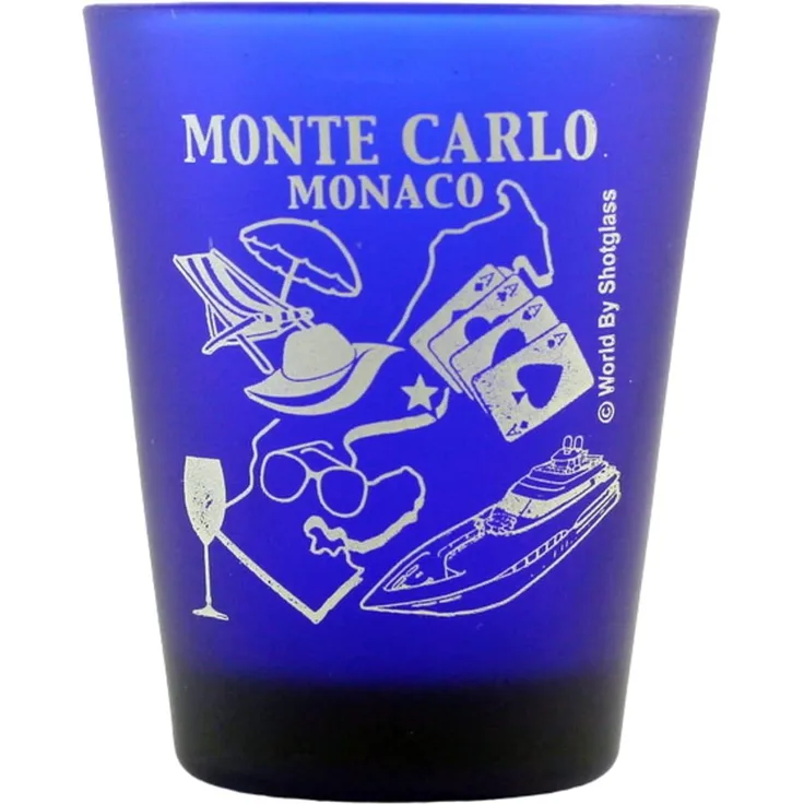 Monte Carlo Monaco Cobalt Blue Shot Glass by World By Shotglass