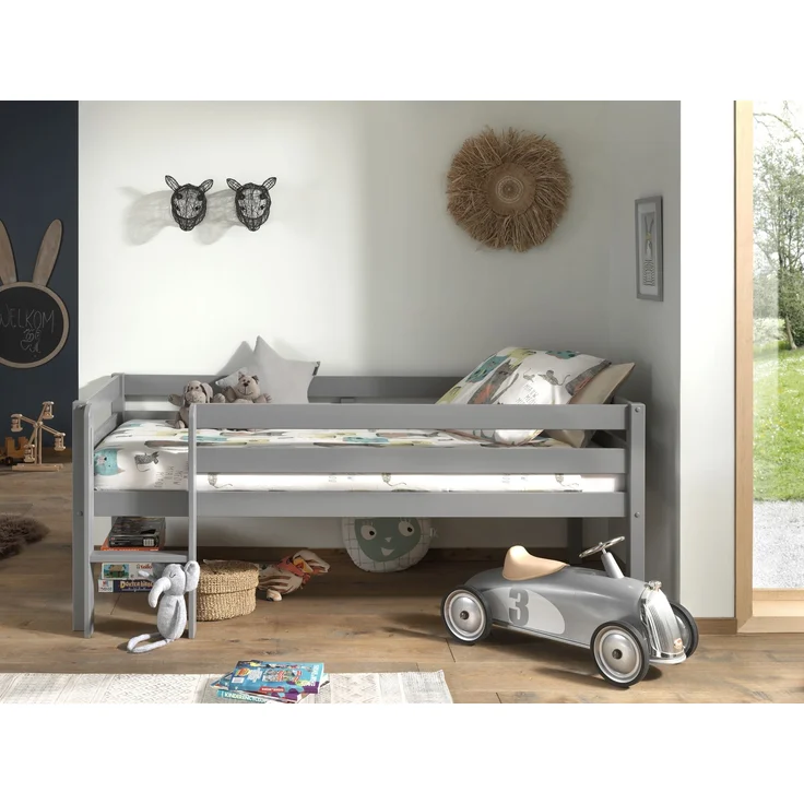 Kojenbett Karolina 208x105x83 Kinderbett Massivholz Grau – Bild 3