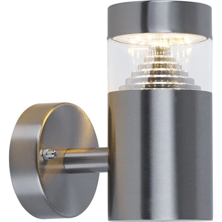 LED Wandleuchte, Edelstahl, Glas-Optik, 7,6x14x15,5cm