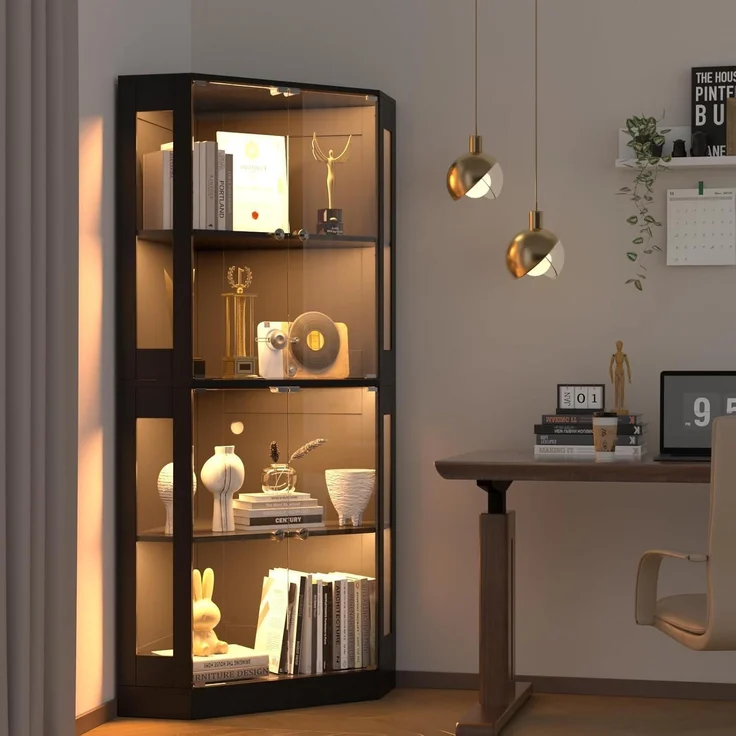 Eckvitrine mit gehärtetem Glas LED Beleuchtung – Bild 8