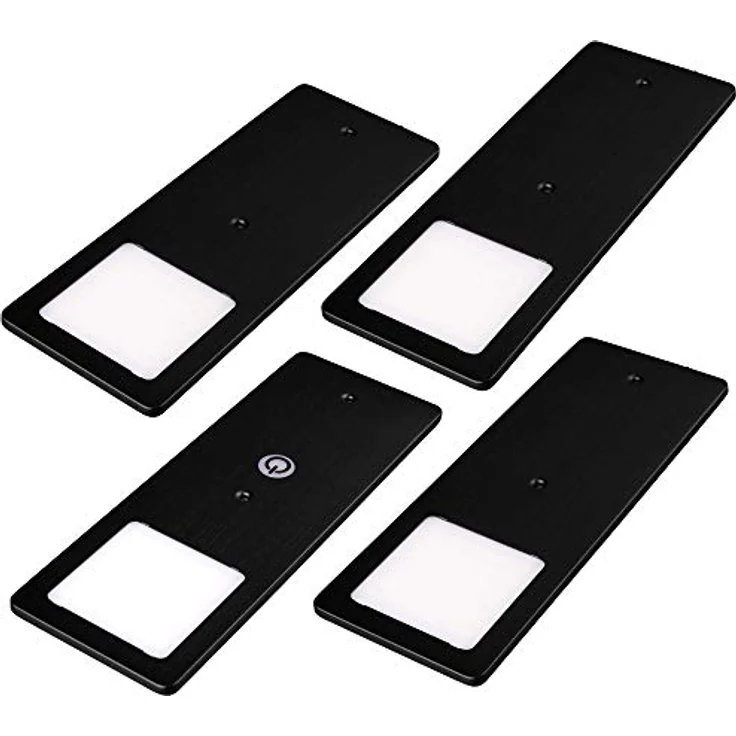 kalb LED Unterbauleuchte schwarz 5W- sehr flache Küchenleuchte mit Touch-Dimmfunktion, 4er Set neutralweiß, neutralweiss – Bild 2