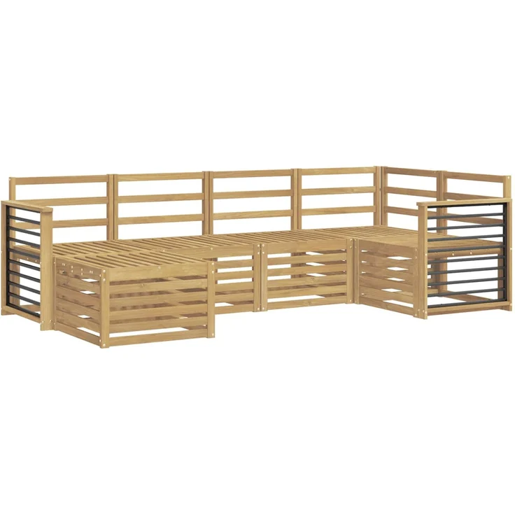 vidaXL Outdoor-Sofagarnitur 6 stk. 5-Sitzer Weiß Polyester 3392124 – Bild 2