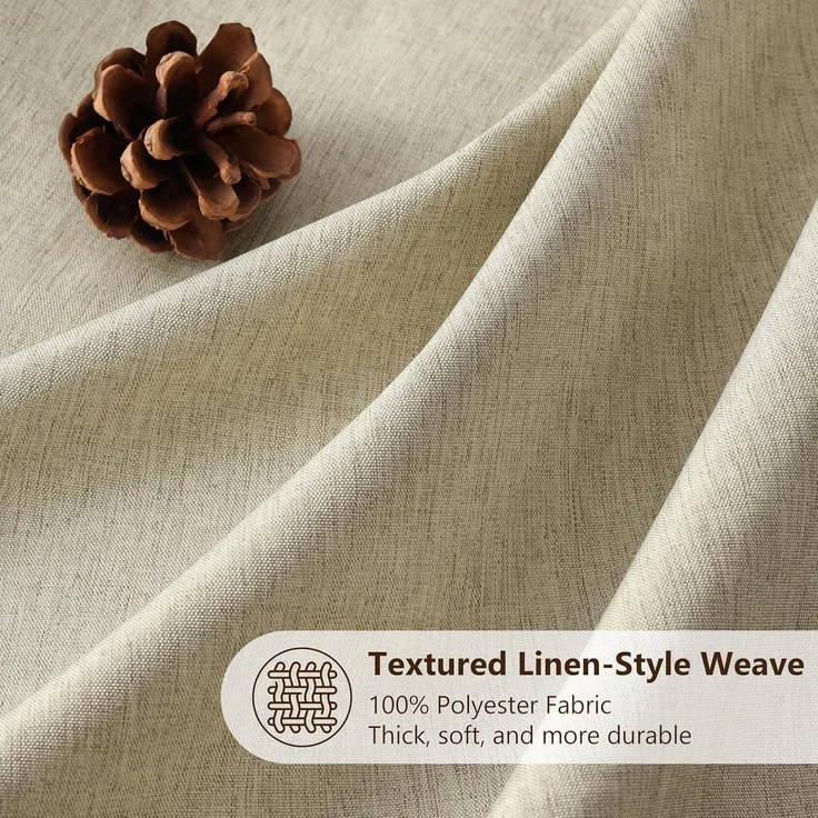 Duschvorhang Leinen in Taupe 182x92cm wasserdicht und schimmelresistent – Bild 2