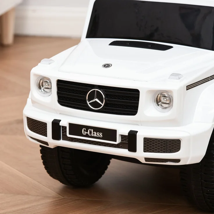 Schiebewagen für Kinder von 12 bis 36 Monaten mit Mercedes-Lizenz, Verdeck und Schiebegriff, 85,5 x 40,5 x 95 cm, Weiß – Bild 10