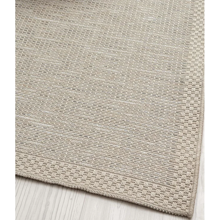 the carpet Calgary - robuster Teppich, Flachgewebe, modernes Design, ideal für Küche und Esszimmer, Vintage-Optik, Boho-Style, besonders flach, auch für den Außenbereich, Beige-Grau, 67x180 cm – Bild 4