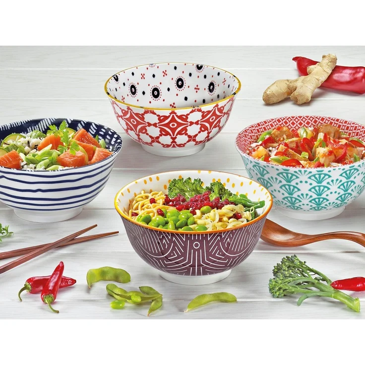 Cilio Schale AMICI Bowl Linien 18 cm, Porzellan, (Bowls) – Bild 1