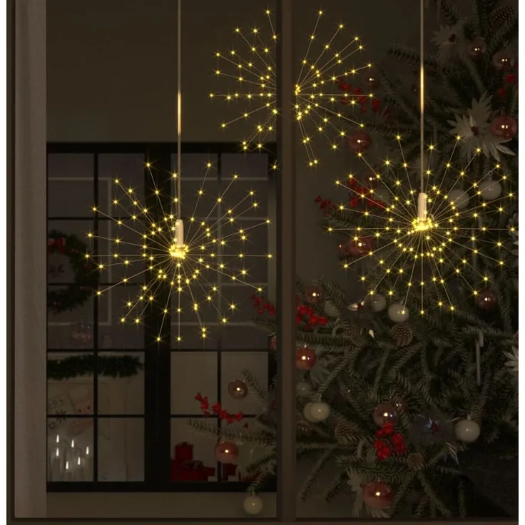 vidaXL Feuerwerkslicht Weihnachtsdeko Warmweiß 20 cm 140 LEDs 328596